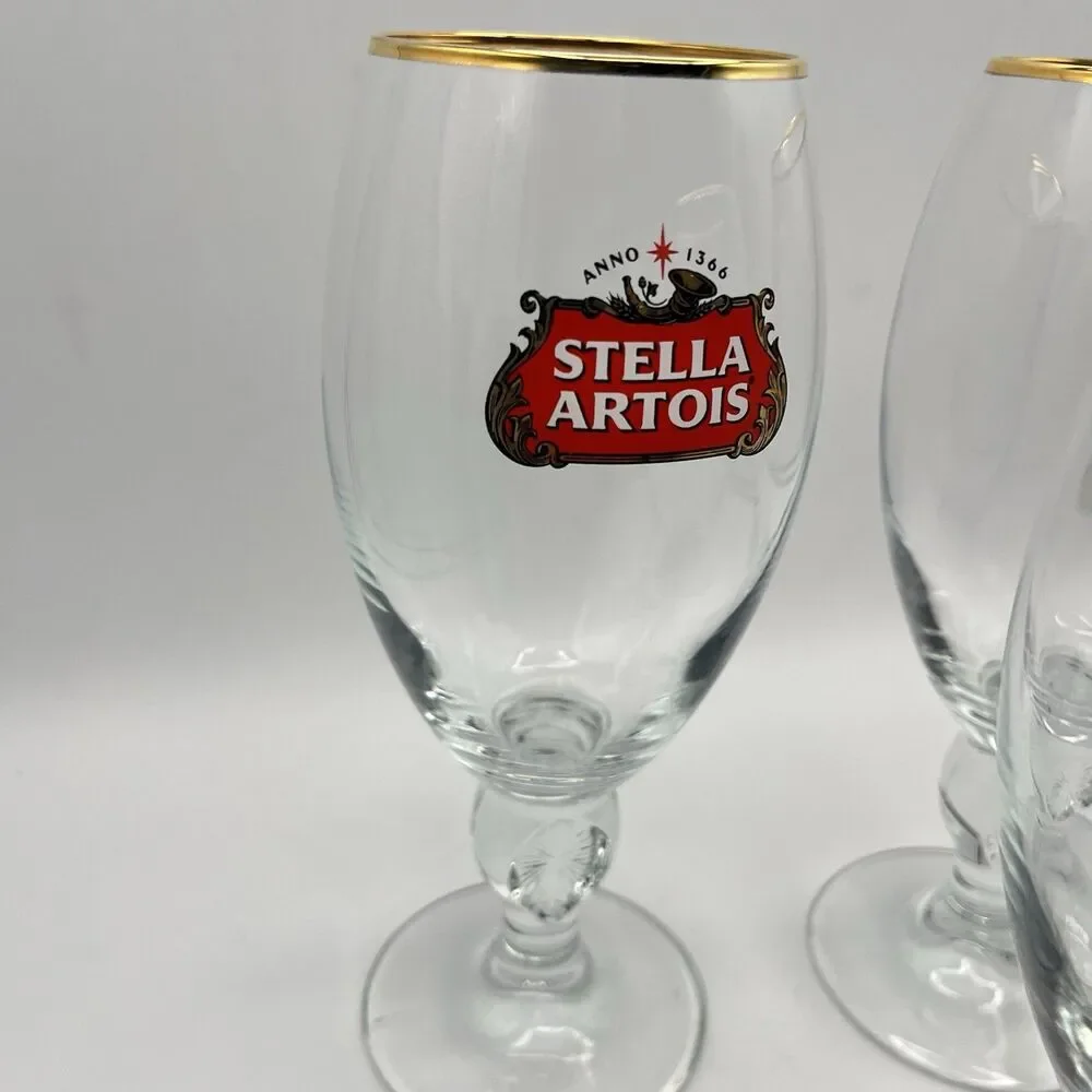 14 oz Stella Artois Belgium crystal mug beer glass 40 cl Lot of 3